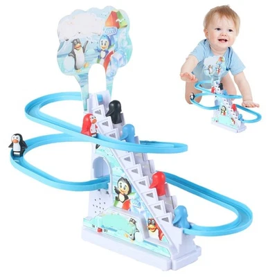 Penguin Race Track Toy Playful Penguin Race With Tracks And Lights For Boys Girl - Image 1 of 4