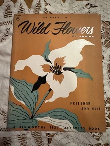 Vintage A Kenworthy Text School Activity Book Wild Flowers Of Spring - Imagen 1 de 6