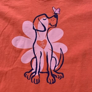 Life is Good Spring Daisy Dog orange koralle Crusher V-Shirt Damen Medium neu mit Etikett - Bild 1 von 11
