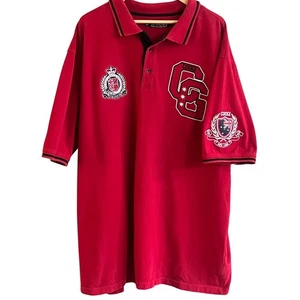 Coogi Men's Red Polo Rugby Streetwear Shirt Short Sleeves Graphic Logo 4XL - Picture 1 of 8