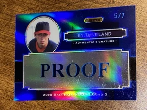 KYLE WEILAND 2008 RAZOR METAL BLUE PROOF #5/7 RED SOX ASTROS NOTRE DAME - Picture 1 of 2