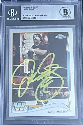 MICK FOLEY MANKIND AUTO BGS BAS 2014 Topps Chrome WWE Signed Hall Of Fame 🔥 - Image 1 of 2