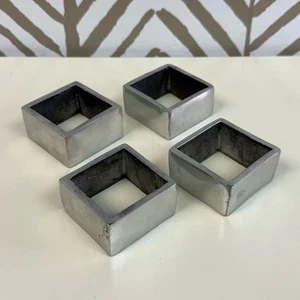 Vintage Pewter Square Napkin Holders Set of 4 - Picture 1 of 3
