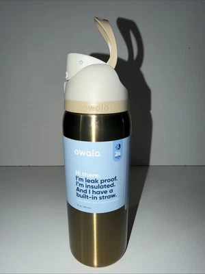 OWALA SPECIAL ED. 32 oz. BOTTIGLIA FREESIP "SLEIGH ASSOLUTA"--ORO METALLIZZATO--NUOVA!! - Immagine 1 di 4