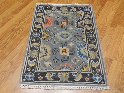 Alfombra turca Oushak, alfombra moderna multicolor, alfombra bohemia hecha a mano 2x3 pies Foto 1 de 4