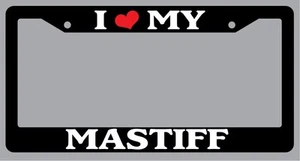 Black License Plate Frame "I Heart My Mastiff" Auto Accessory 463 - Bild 1 von 1