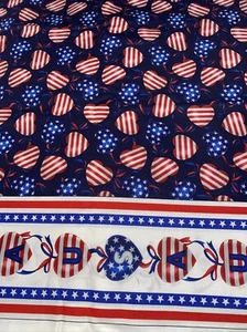 18”x22” Cotton Quilt Fabric Land Of The Free Flag Patriotic Masks USA #0592 - Picture 1 of 4