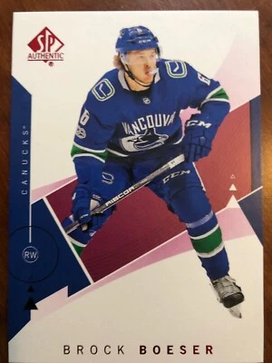18-19 UD SP Authentic Red Parallel #3 Brock Boeser - Image 1 of 2