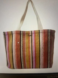 Billabong Modern Love Tote Shoulder Jacquard Stripe Beach Bag - Picture 1 of 6