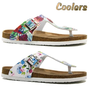 LADIES COMFORT SUMMER BEACH BUCKLE SLIP ON FLAT WIDE MULES SLIDERS SANDALS SIZE - Picture 1 of 26