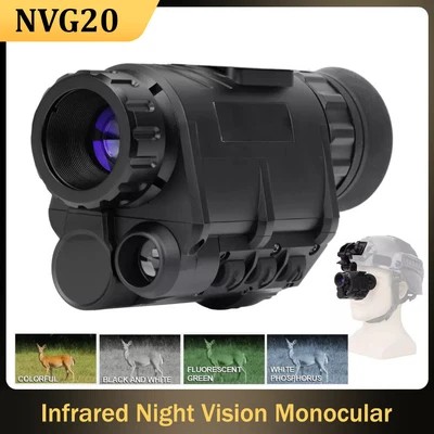 Night Vision Monocular with 4 Color Modes Infrared Night Vision 4X Zoom Hunting - Image 1 of 4