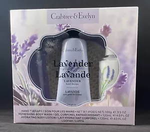Crabtree & Evelyn Lavender Gift Set Bath/Shower Gel, Body Lotion 4oz Hand Cream - Picture 1 of 2