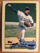 1989 Topps Bret Saberhagen Baseball Card #750 Royals HOF Mid-Grade Corner Dings