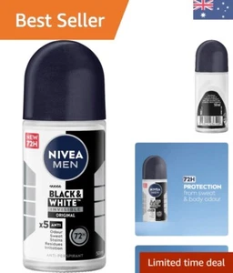 MEN B&W Original Roll-On 50ml |Deodorant for Men | Black & White Invisible Or... - Picture 1 of 8