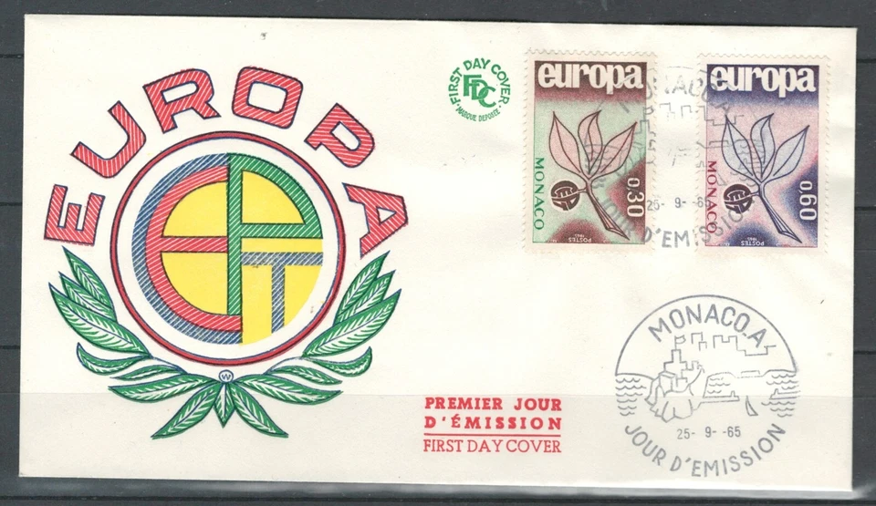 MONACO  EUROPE TREES  LEAVES FDC ILLUSTRATED COVER EUROPA CEPT  LOT(MONA 24) - Image 1 of 1