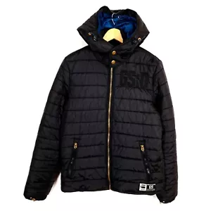 G-STAR HEADON HOODED Men Puffer Jacket Size M Insulated Hooded Black Nylon - Picture 1 of 12