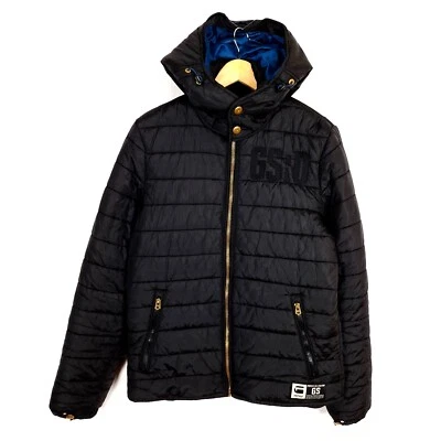 G-STAR HEADON HOODED Men Puffer Jacket Size M Insulated Hooded Black Nylon - Image 1 of 4