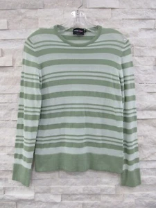 Giorgio Armani Classico $1,795 Green Striped Viscose Cashmere Cotton Sweater 38 - Picture 1 of 6