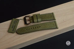 26 mm Cinturino artigianale vacchetta verde Pam Italy 26/22 MTstraps Handmade - Foto 1 di 15