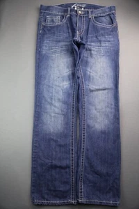 Men's Request Jeans Boot Cut Thick Stitch Studs Embellished Size 34x32 - Picture 1 of 12