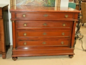 Antique French Chest of Drawers Commode Regency Cabinet Walnut Sideboard Marble - Picture 1 of 10