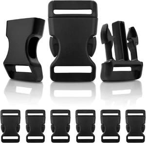 20Pack 1 Inch Curved Side Release Plastic Buckles for Backpack Strap, Paracord B - Picture 1 of 7