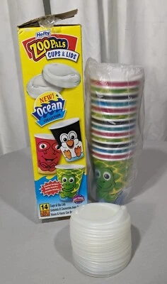 Hefty ZooPals Cups & Lids Discontinued Rare Ocean Collection - Image 1 of 4