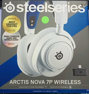 SteelSeries - Arctis Nova 7P Wireless Gaming Headset for PS5, PS4 - White - Picture 1 of 2