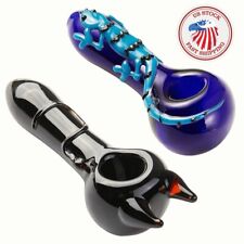 ( Pack of 2 ) 4"  Tobacco Smoking Glass Pipe Collectible Handmade Pipes with Box
