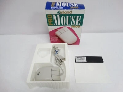 Vintage Inland Pro Mouse 3000 3 Button Serial Mouse W/ Driver Disk In Open Box - Image 1 of 4