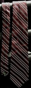 Corbata Ralph Lauren 100 % seda borgoña con rayas blancas - Imagen 1 de 2