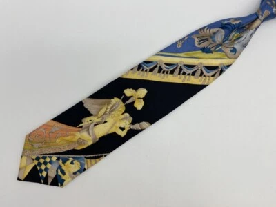 Leonard 72934 Mans Tie 58"  X 3 5/8" Fine Silk  Made in Italy Trumpeting Angel - Image 1 of 4
