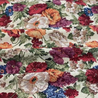 Vintage Flower French Jacquard Tapestry Upholstery Decorative DIY Fabric Chair - Image 1 of 4