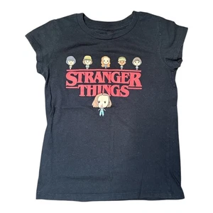 Stranger Things Black Graphic Cotton Blend Tee Shirt Youth M 7/8 - Picture 1 of 3