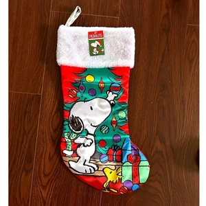 Peanuts Snoopy Christmas Stocking Holiday Tree Presents Decor NEW Santa 18" - Picture 1 of 4