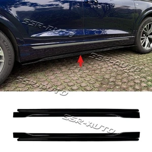 Gloss Black ABS Side Skirt Splitter Lip For 2019-2025 Audi Q8 SQ8 Sline - Picture 1 of 8