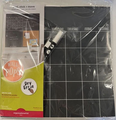 Wall Pops WPE1875 Black 4-Piece Organizer Kit Easy Peel and Stick - Изображение 1 из 4