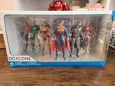 2017 DC Icons MISB Justice League Rebirth 7 6" Figure Set DC Collectibles - Image 1 of 4