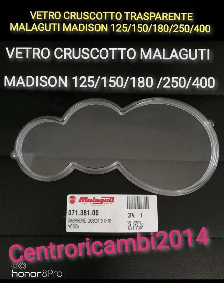 VETRO CRUSCOTTO TRASPARENTE MALAGUTI MADISON 125/150/180/250/400 07138100 Nuovo - Immagine 1 di 1