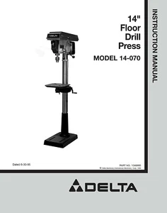 Delta 14-070 14" Drill Press Instructions Manual - Picture 1 of 1