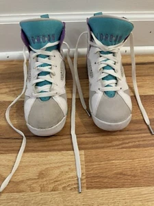 Air Jordan 7 Retro Girls GS 4.5Y 442960-001 Natural Grey/Mineral Blue/Violet - Picture 1 of 6