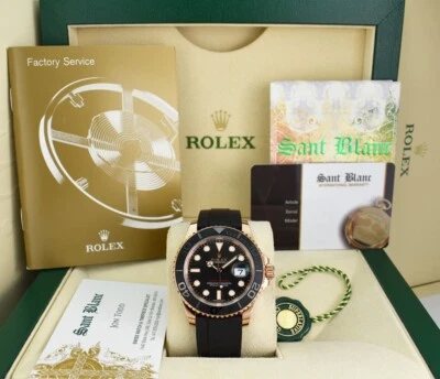 ROLEX 40mm 18kt Rose Gold Yachtmaster Oysterflex Strap 116655 SANT BLANC - Image 1 of 4