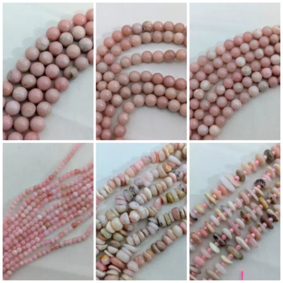 Pink Opal Gemstone Beads, Round 2mm, 6mm, 8mm, 10mm, Nugget - Image 1 of 4