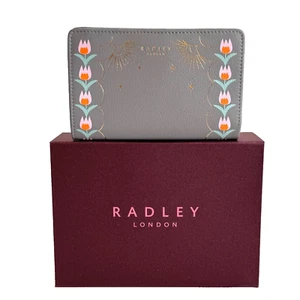 RADLEY Gift Boxed Come Rain Or Shine Grey Leather Medium Purse - New - RRP £79 - Picture 1 of 7