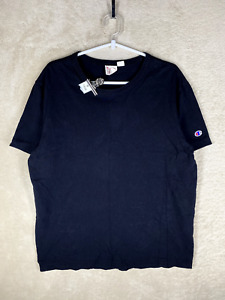 Champion T-Shirts Top Size L Womens Black Logo Short Sleeve