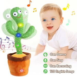 Funny Dancing Cactus Toy 120 Songs Talking Record Repeat USB Charging Child Plus