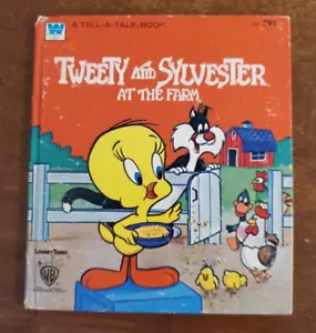 Vintage TWEETY and SYLVESTER At the Farm Tell-A-Tale Book ©1978 Whitman HC Used - Foto 1 di 9