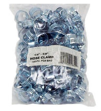 100pc 1/4" - 5/8" Hose Clamp Worm Gear Hose Pipe Fitting Clamp Assortment Kit  	