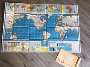 1964 AP Hintergrund Nachrichten Karte im Original Versandumschlag Vintage 50” x 33” - Bild 1 von 12
