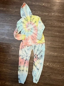 Vanilla Star Pink Tie Dye Lightweight Jogger Pants L 10/12 Girls Hoodie 14/16 XL - Picture 1 of 6